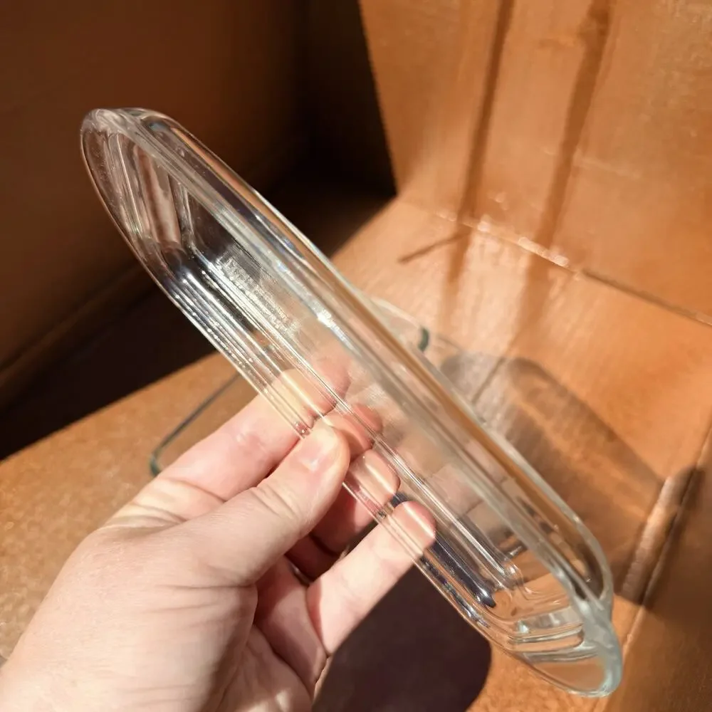 Clear Glass Butter Dish With Lid Covered Butter Keeper Kitchen Tabletop Serving